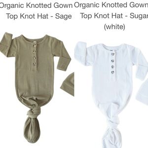 Fawn & Foster Organic Knotted Gown 2 Sets Newborn